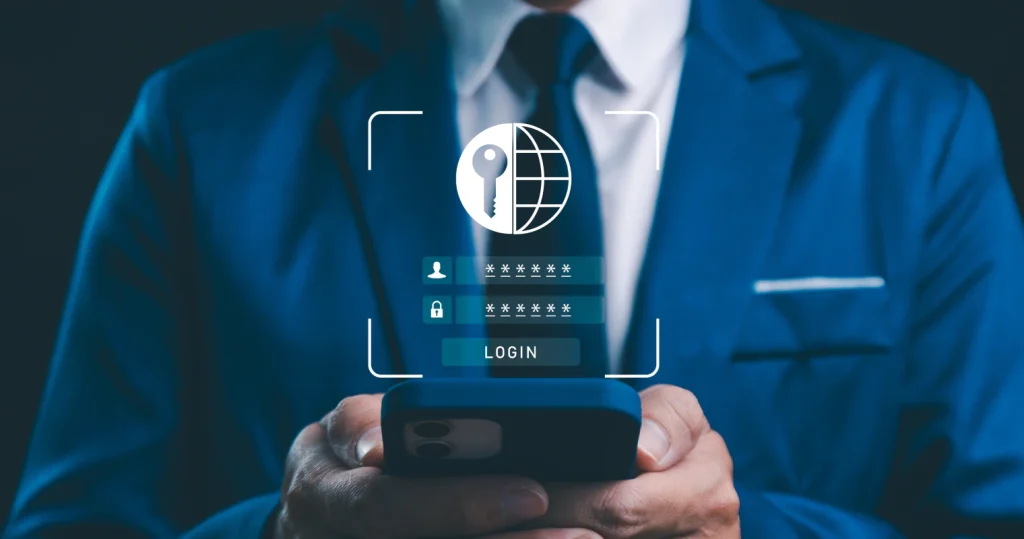 An infographic showing a secure home network with a router at the center, connected to a laptop, tablet, and smartphone, protected by a glowing shield.