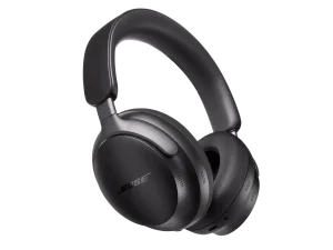 Sleek black Bose QuietComfort Ultra wireless headphones, widely considered the best noise cancelling headphones for immersive audio.