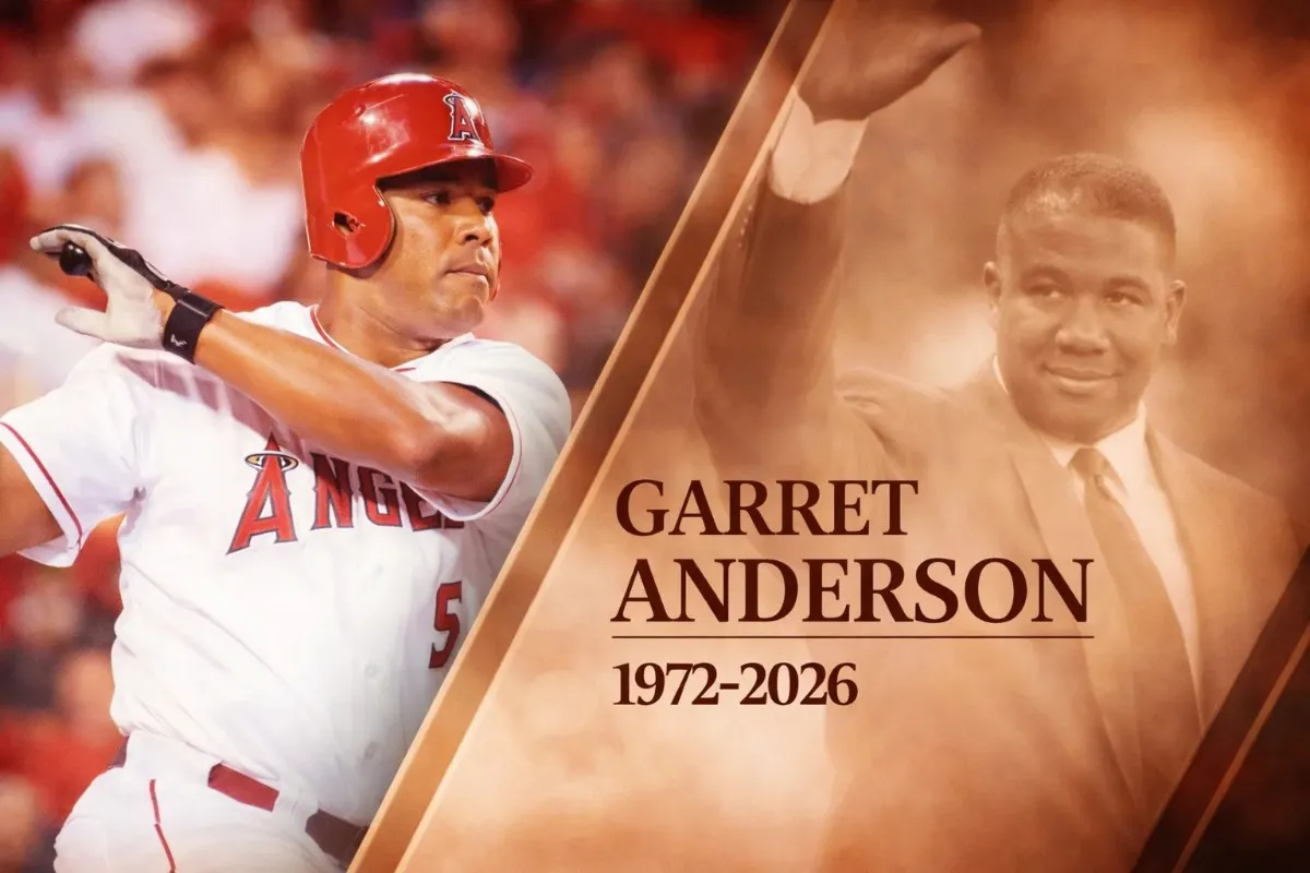 Garret Anderson, the Los Angeles Angels' all-time hits leader and 2002 World Series champion, in his signature batting stance.