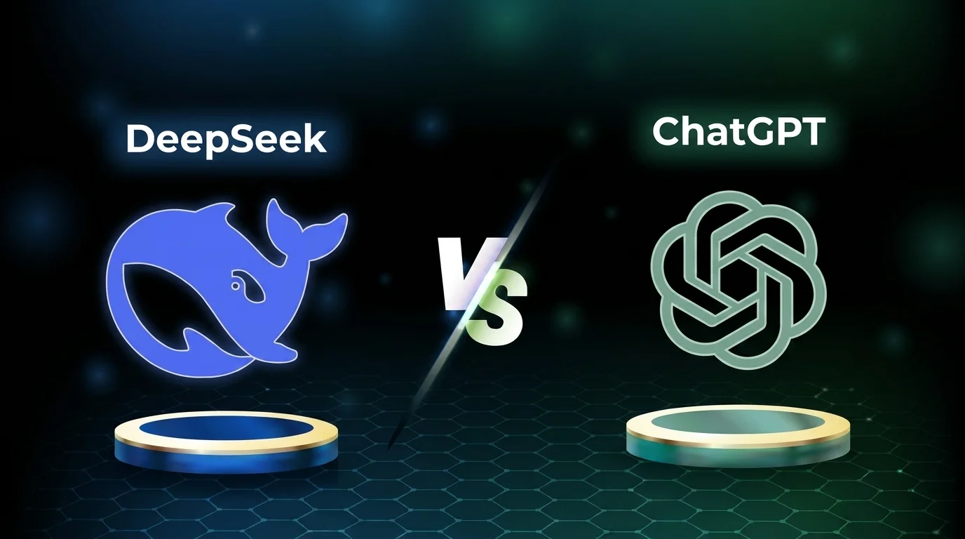 An infographic titled "The Model Switcher's Guide" providing a workflow to determine "is DeepSeek better than ChatGPT" for specific tasks. It recommends DeepSeek for "Complex Code & Debugging" and "Logical/Mathematical Proofs." It recommends ChatGPT for "Brand Voice & Creative Content" and "Multimodal Workflows (Vision/Voice)." A middle section suggests using both for "Cross-Referencing Facts."