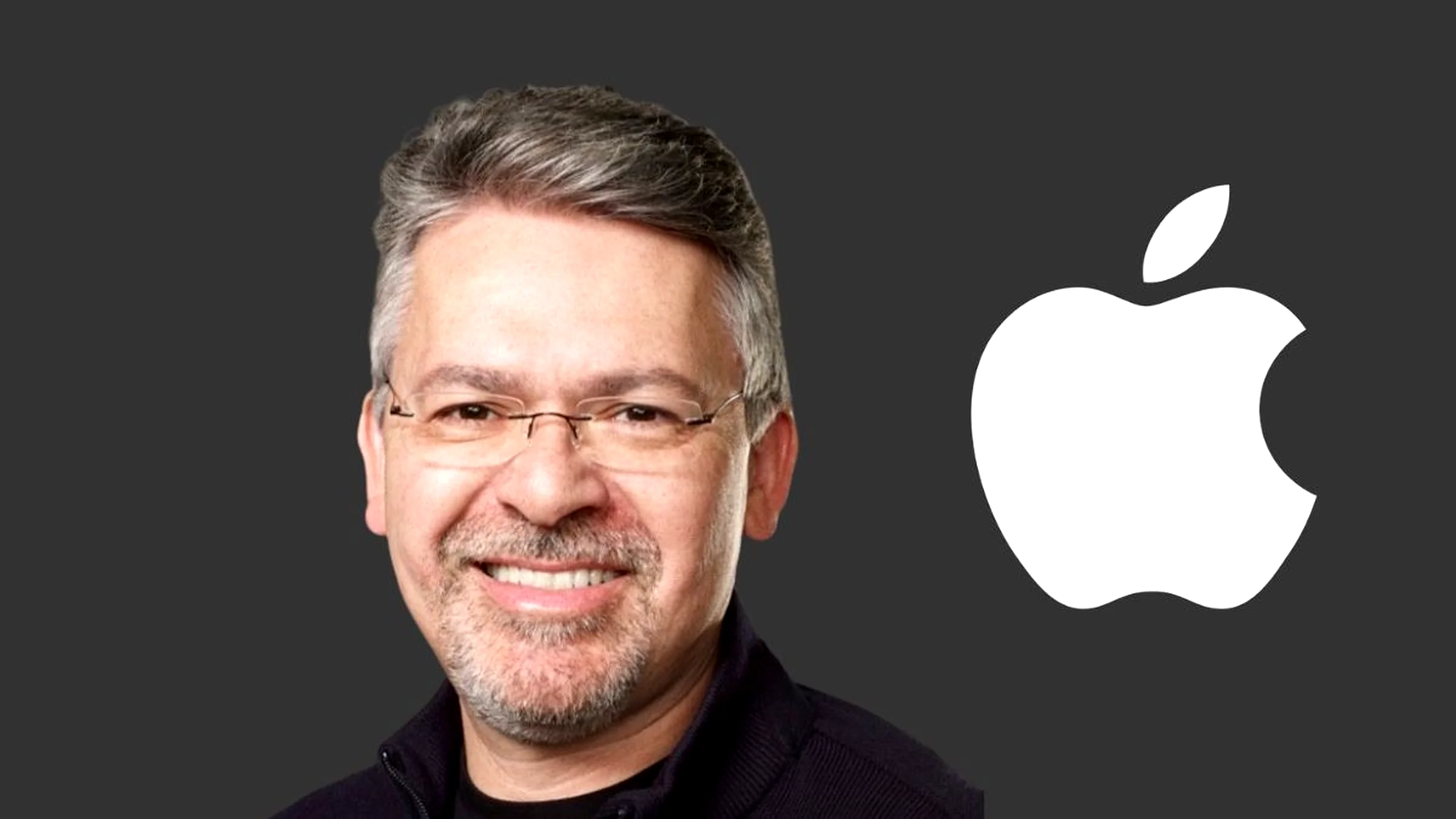 An editorial-style portrait of John Giannandrea leaving Apple, Apple's former Senior Vice President of Machine Learning and AI Strategy, who officially departs the company in April 2026.