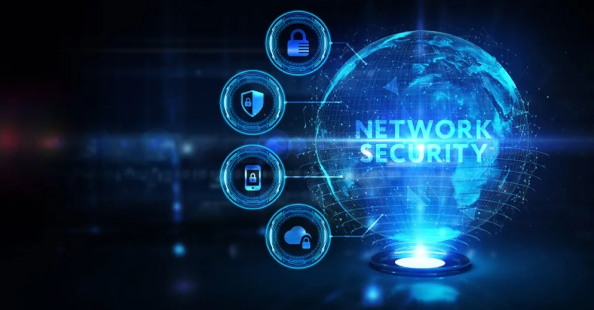 A conceptual 3D digital interface showing a secure network shield protecting data nodes, serves as a header for a cybersecurity checklist for gaming companies.