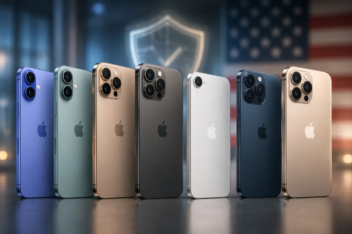 Multiple iPhone 16 models displayed together representing eligible devices for the Apple Siri AI lawsuit settlement.
