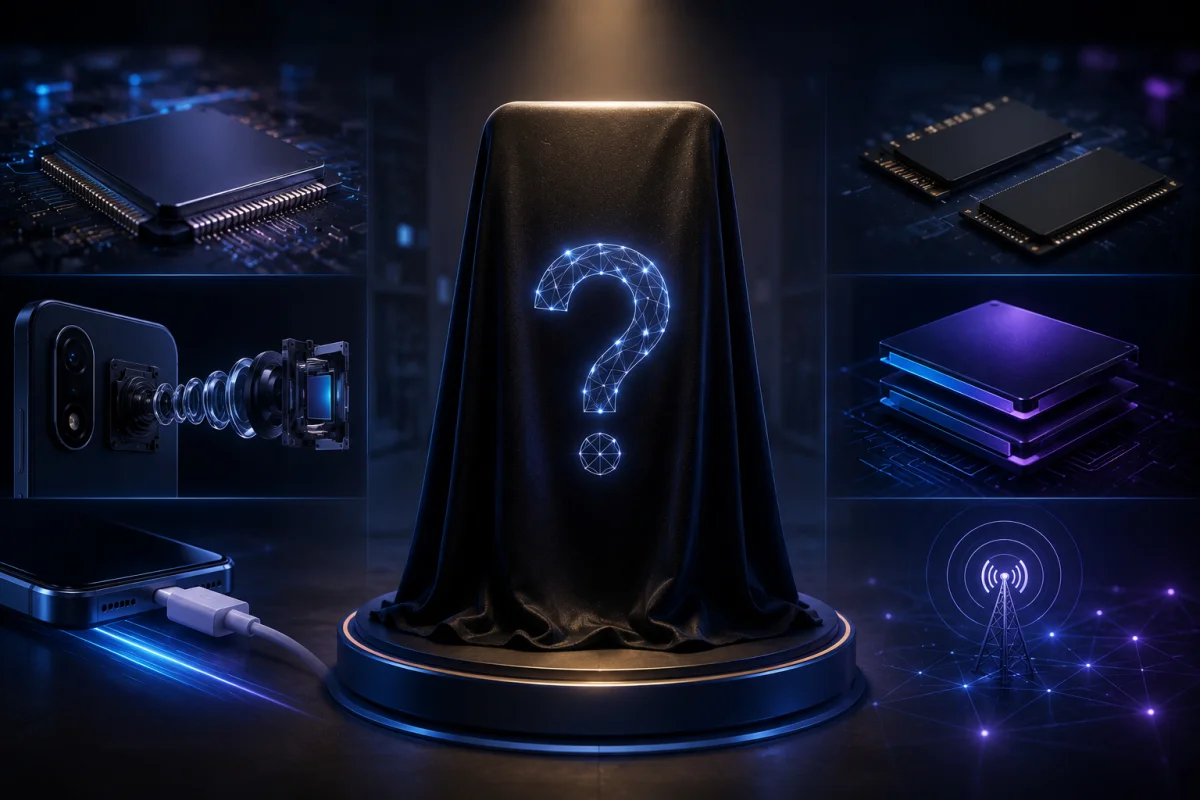 OnePlus N6x teaser concept showing unrevealed chipset, camera, charging, RAM, storage, and connectivity features before the official launch.