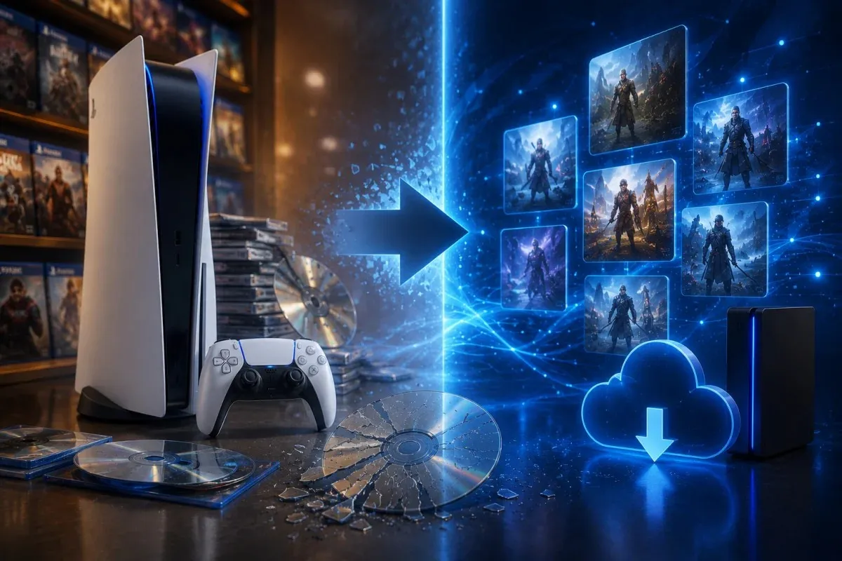 PlayStation 5 console with a weekly gaming activity dashboard displaying playtime statistics, trophy achievements, and player engagement insights in the Welcome Hub.
