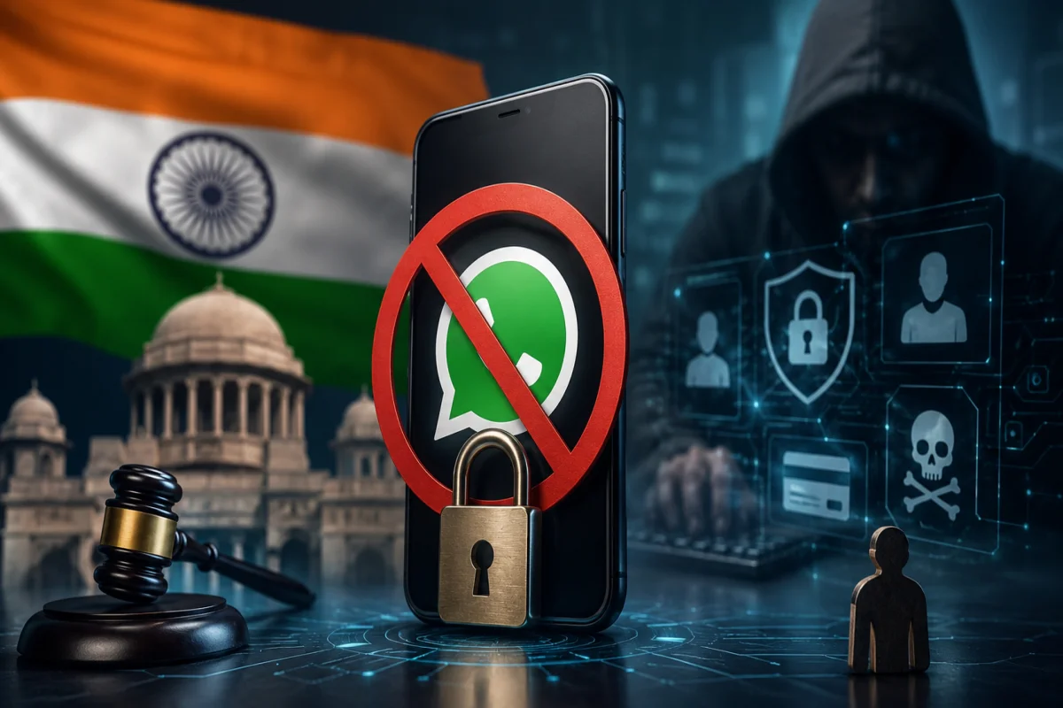 Featured image illustrating WhatsApp's added usernames feature facing a rollout pause in India, highlighting government scrutiny over fraud, phishing, impersonation risks, and digital security.