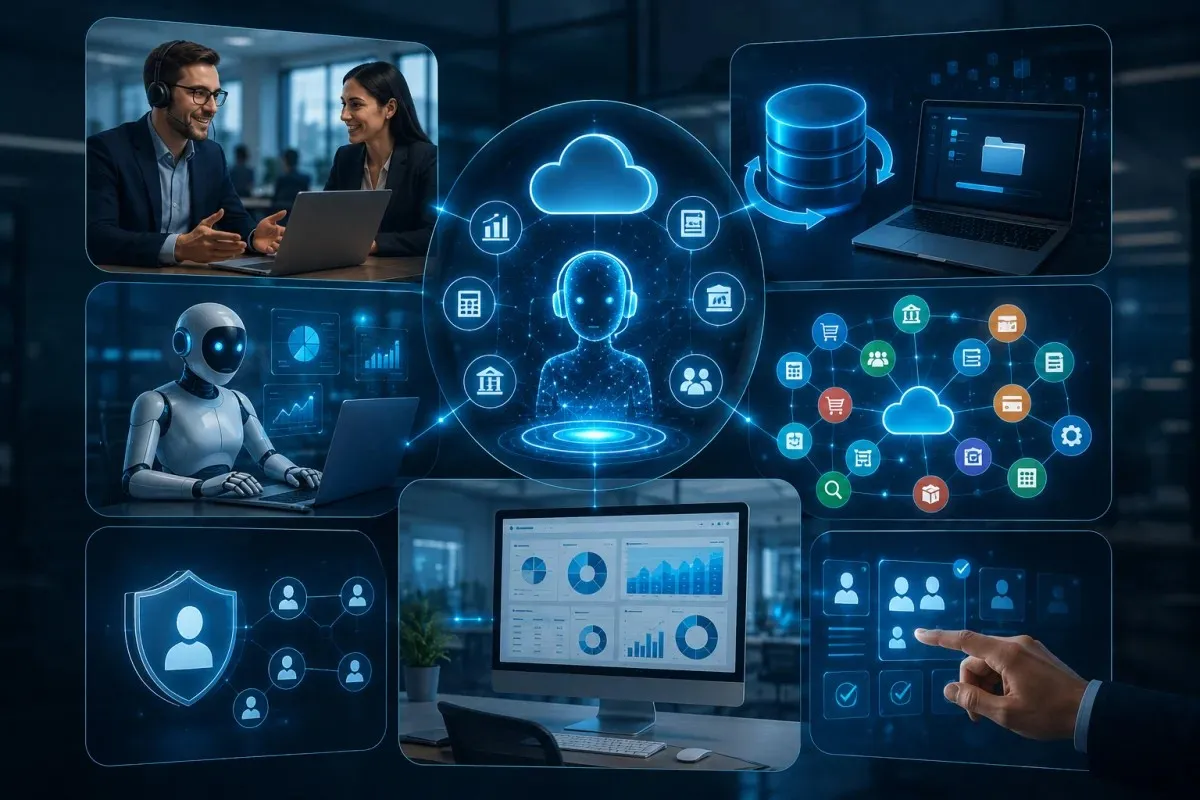 A modern visualization of the Xero Ultra Plan featuring AI financial automation, personalized onboarding support, secure data restoration, advanced reporting dashboards, connected business apps for payroll, payments and inventory, and flexible user permissions for growing businesses.